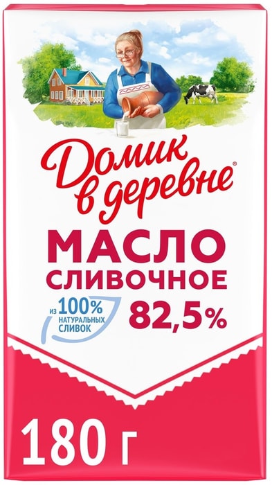 Масло сливочное Домик в деревне Отборное 82.5% 180г - купить с ...