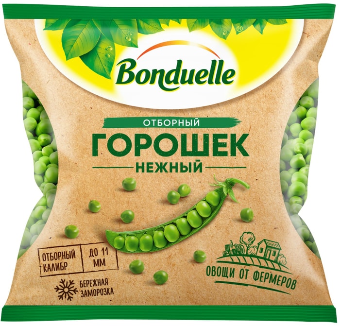 Горошек Bonduelle зеленый нежный быстрозамороженный 400г - купить с ...