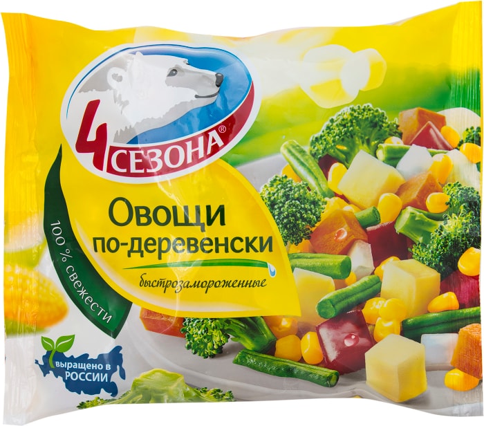 Замороженные овощи в упаковке