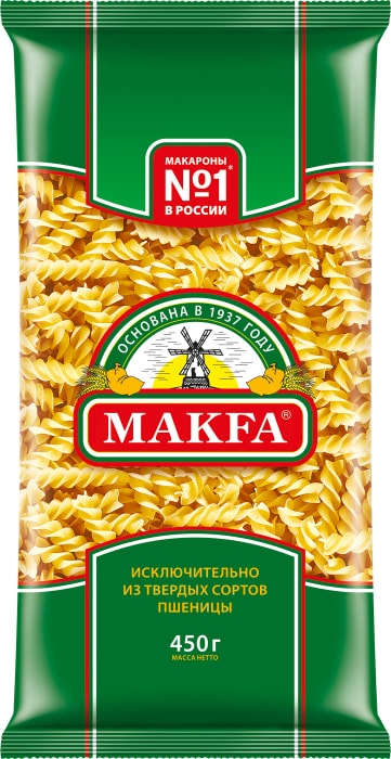 Макароны Makfa Спирали 450г - купить с доставкой в Vprok.ru Перекрёсток ...