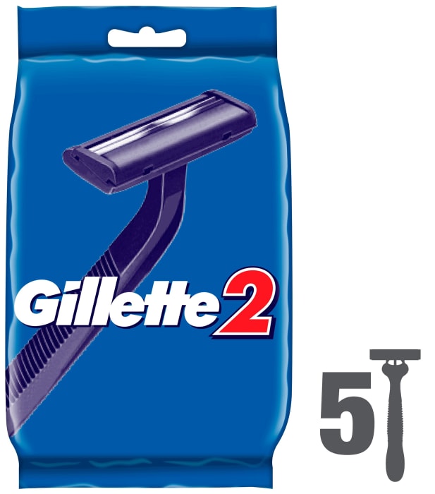 Бритва Gillette 2 одноразовые 5шт - купить с доставкой в Vprok.ru ...