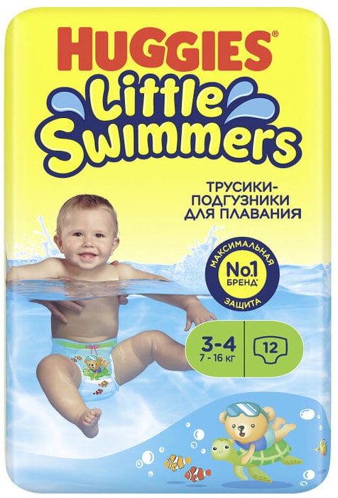Подгузники трусики Huggies Little Swimmers для плавания 7-15кг 3-4 размер12шт - купить с доставкой в Vprok.ru Перекрёсток по цене 559.00 руб.