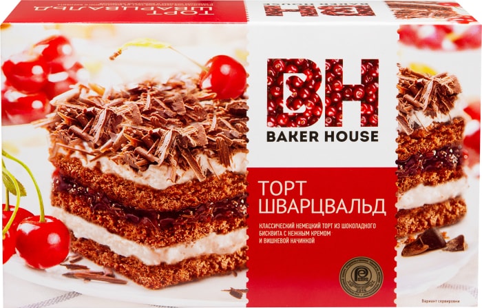 Торт Baker House Шварцвальд бисквитный 350г - купить с доставкой в ...