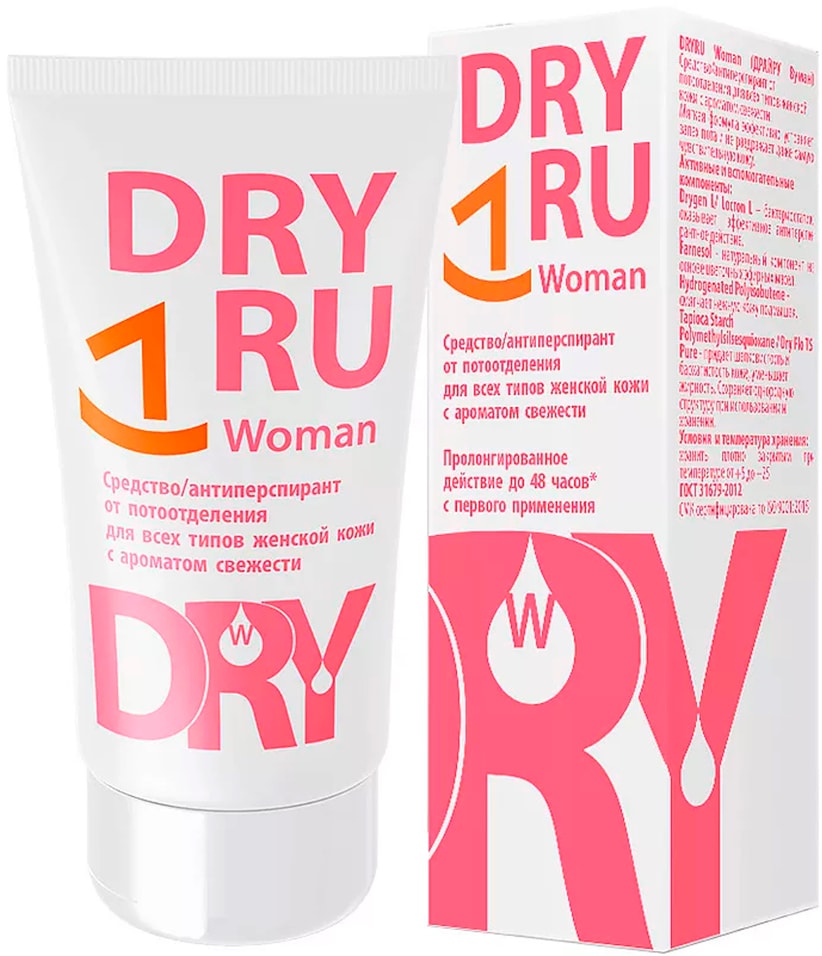 Антиперспирант-крем Dry Ru Woman с ароматом свежести 50мл