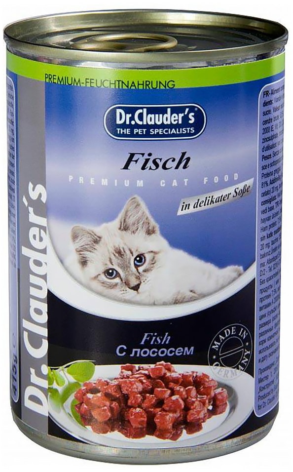 Влажный корм для кошек Dr.Clauders с лососем 415г