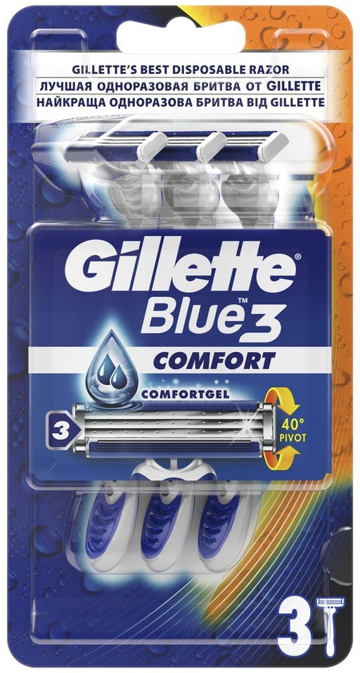 Отзывы о Бритвы Gillette Blue 3 Comfort одноразовые 3шт