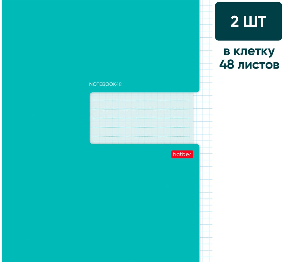 Набор тетрадей Hatber бирюза А5 клетка 48л 2шт 109₽