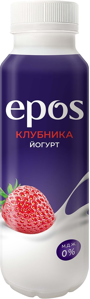 Йогурт питьевой Epos обезжиренный с клубникой 250г