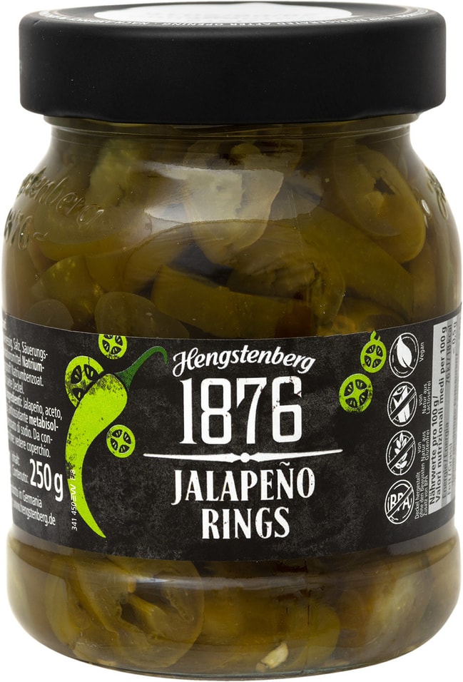 Перец Hengstenberg Халапеньо резаный кольцами 250г