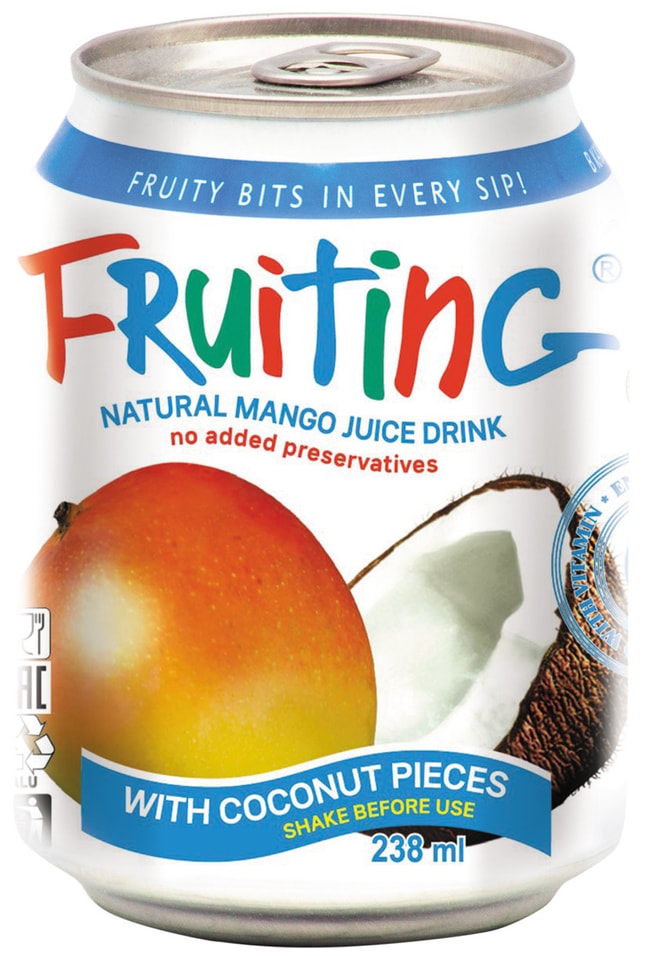 Напиток Fruiting из сока манго с кусочками кокоса 238мл
