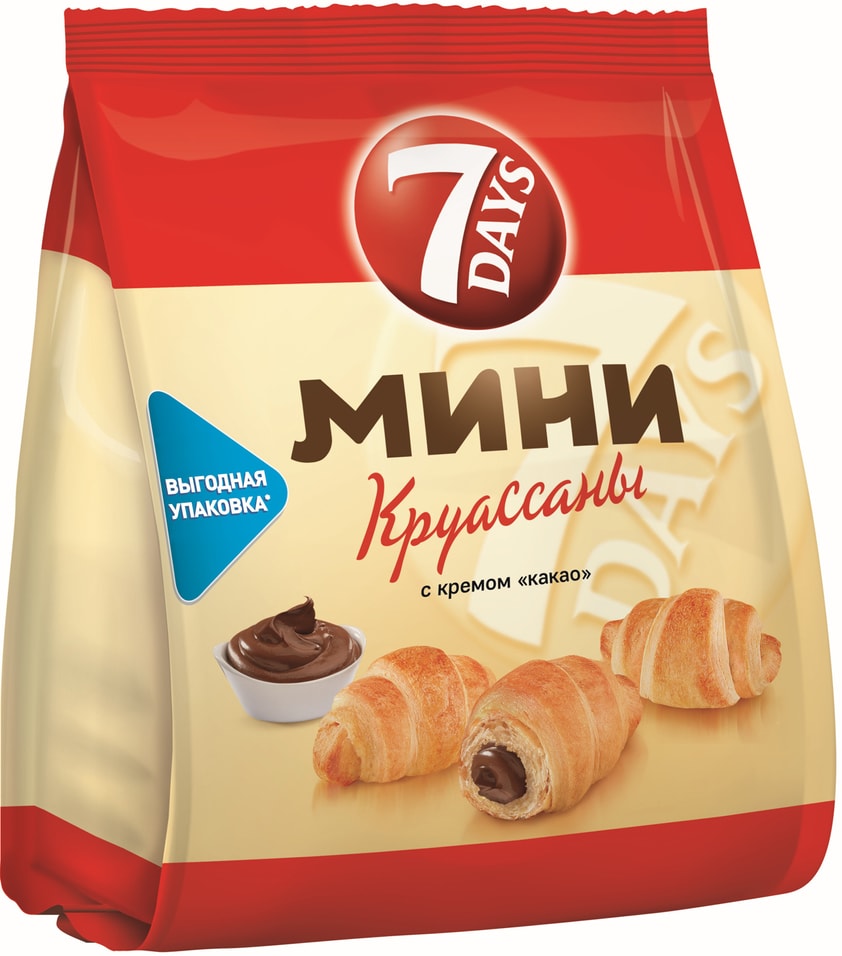 Мини-круассаны 7 Days с кремом Какао 105гс доставкой!