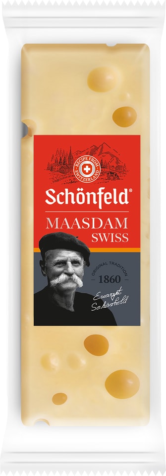 Сыр твердый Schonfeld Swiss Maasdam 48% 150г