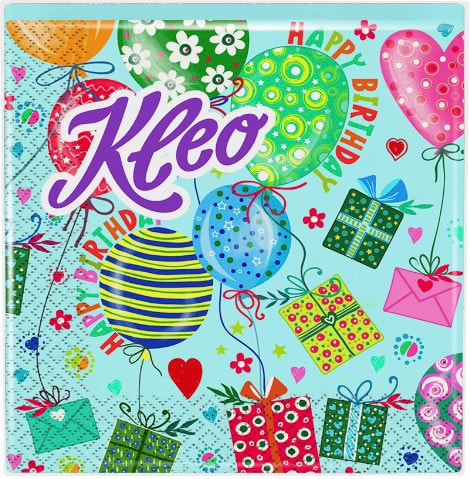Салфетки бумажные Kleo День рождения 3 слоя 33*33см 20шт