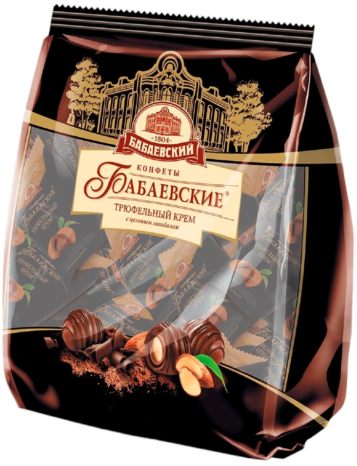 Конфеты Бабаевский Трюфельный крем с цельным миндалем 200г 293₽