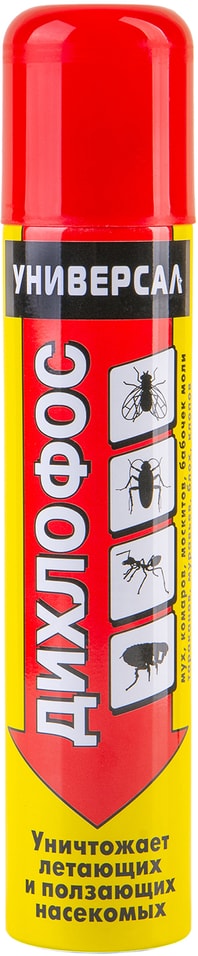 Средство для борьбы с насекомыми Дихлофос Универсал+ от летающих и ползающих насекомых 200мл
