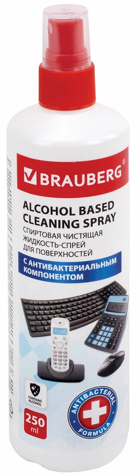 Жидкость-спрей Brauberg чистящая антибактериальная 250мл от Vprok.ru