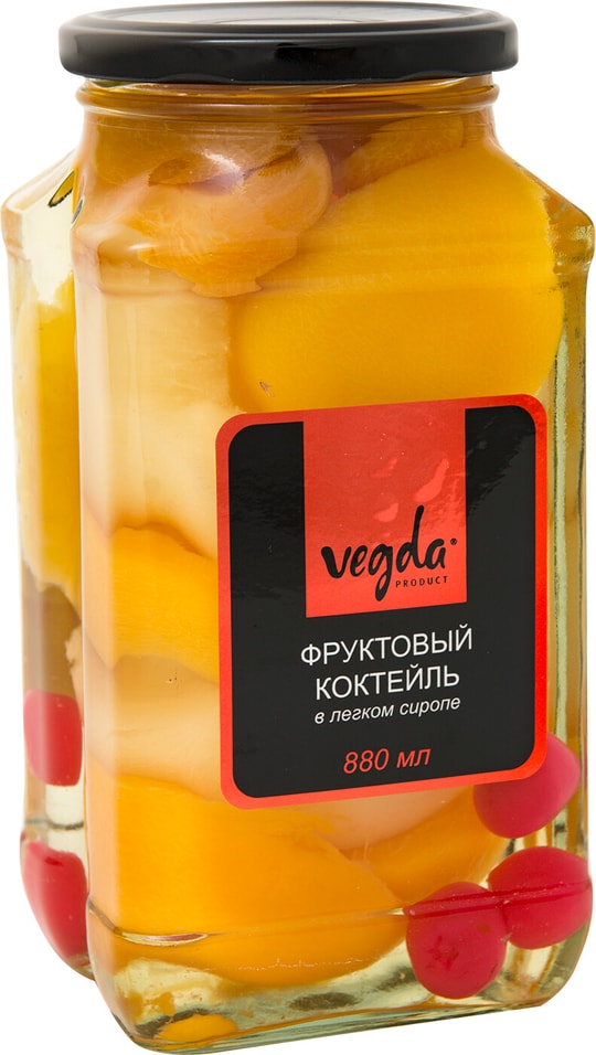 Коктейль Vegda Product фруктовый в легком сиропе 880мл
