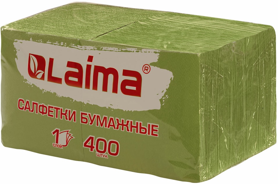 Салфетки Laima Big Pack бумажные зеленые 24*24см 400шт