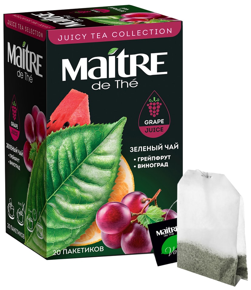 Чай зеленый Maitre de The Грейпфрут-Виноград 202г 239₽