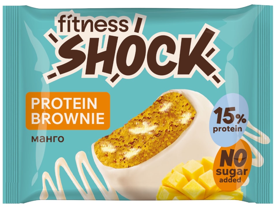 Пирожное FitnesShock глазированное Брауни Манго 50г