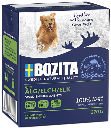 Корм для собак Bozita Elk кусочки в желе с лосем 370г (упаковка 6 шт.)