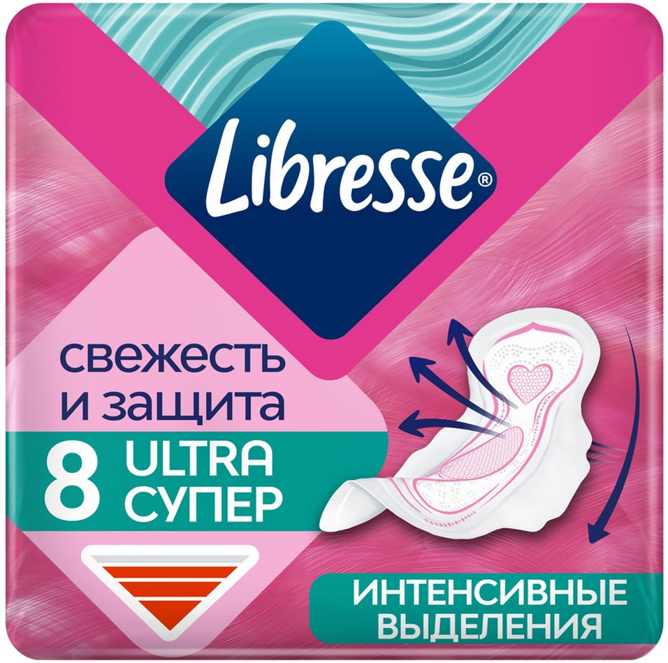 Прокладки Libresse Ultra Super с мягкой поверхностью 8шт 129₽