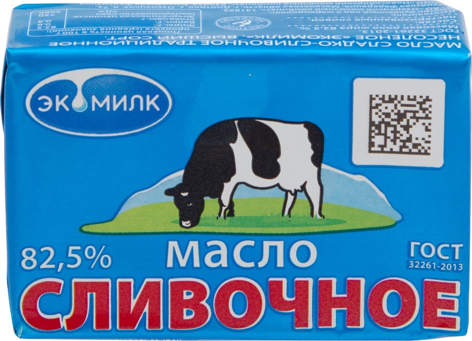 Масло сливочное Экомилк 82.5% 100г от Vprok.ru