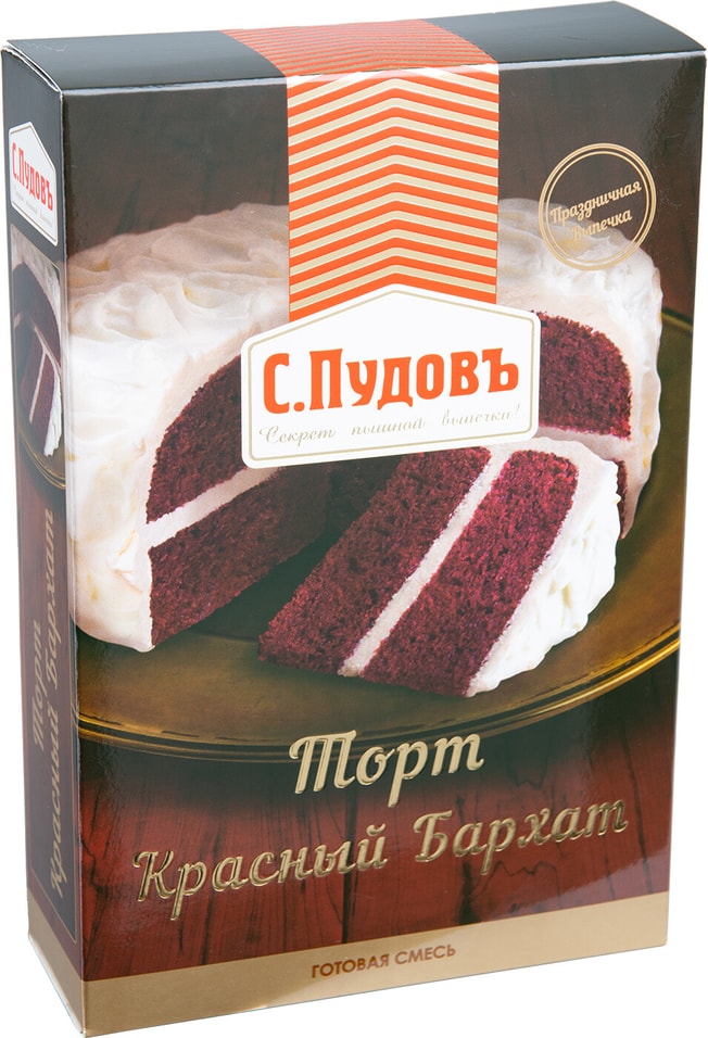 Смесь для выпечки С.Пудовъ Торт Красный Бархат 400г от Vprok.ru