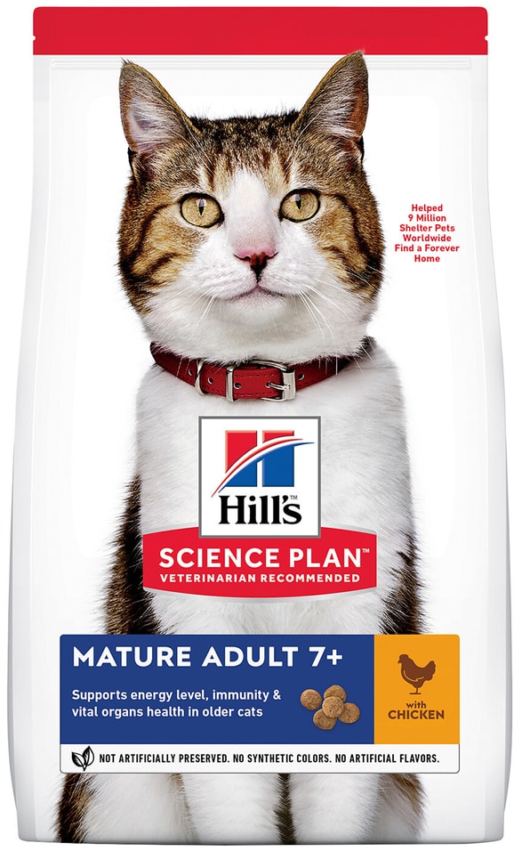 Сухой корм для пожилых кошек Hills Science Plan Mature Adult 7+ с курицей 300г