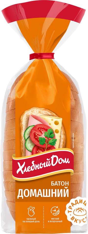 Батон Хлебный Дом Домашний нарезанный 230гс доставкой!