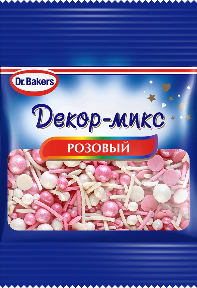 Посыпка Dr.Bakers Декор-микс Розовый сахарный 10г