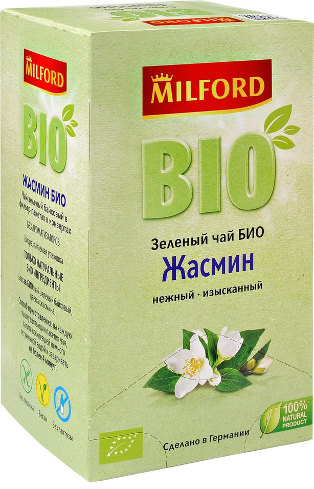 Чай Милфорд БИО Зеленый жасмин 20*1.75г от Vprok.ru