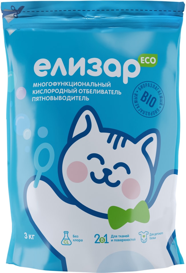 Отбеливатель-пятновыводитель Елизар многофункциональный кислородный 3кг