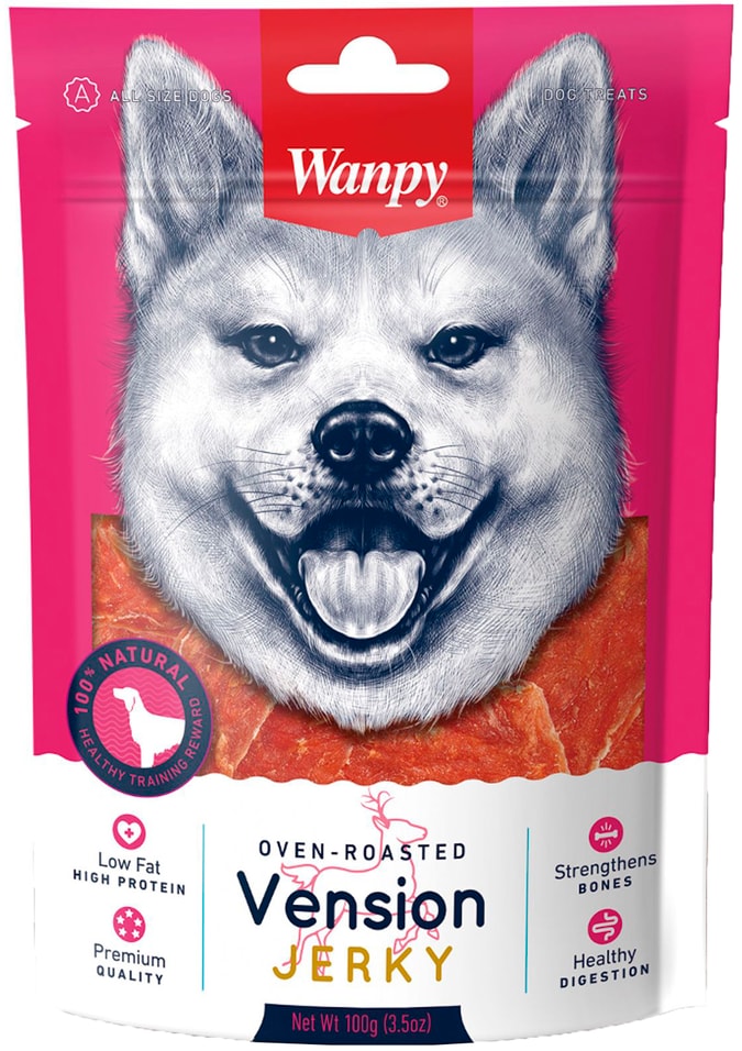 Лакомство для собак Wanpy Dog филе из оленины 100г