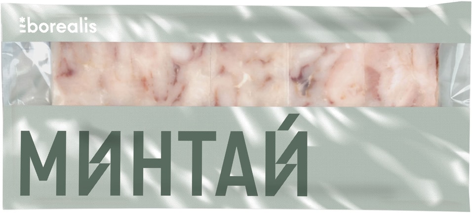 Минтай Borealis Тихоокеанский филе блочное без кожи замороженное 750г