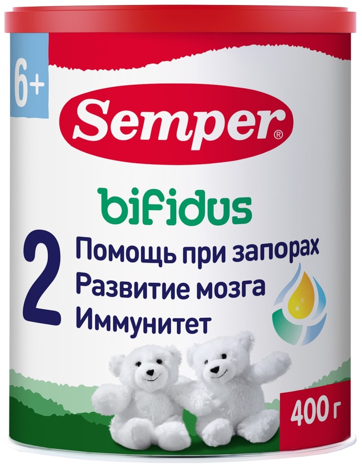 Смесь Semper Bifidus 2 молочная с 6 месяцев 400г