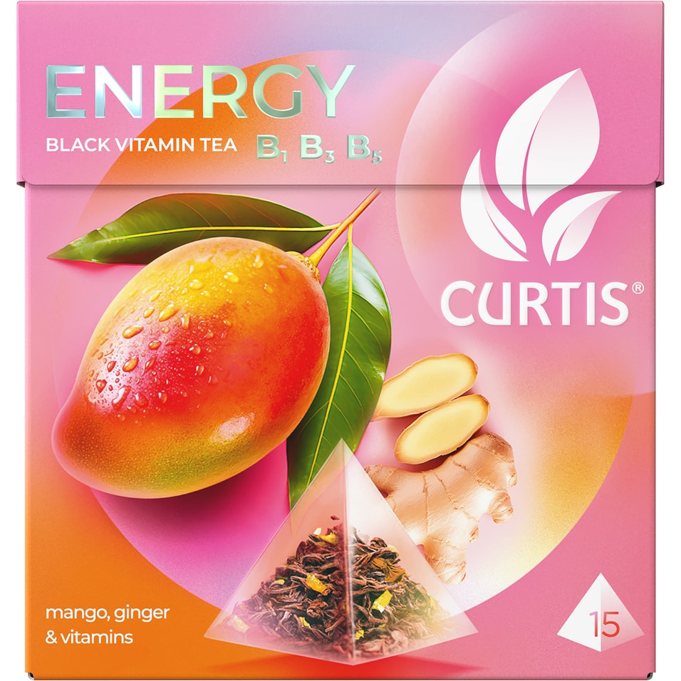 Чай черный Curtis Enegry Имбирь и Манго 15*1.7г