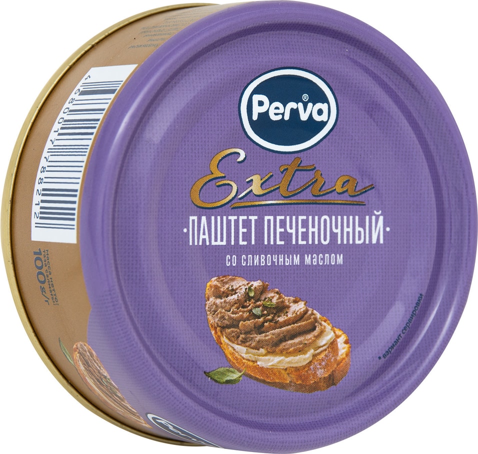 Паштет Perva Extra печеночный со сливочным маслом 100г от Vprok.ru
