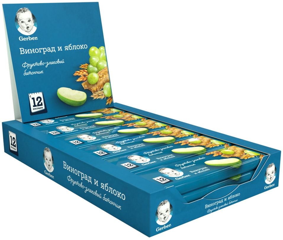 Батончик злаковый Gerber Doremi Яблоко и виноград 25г (упаковка 3 шт.)