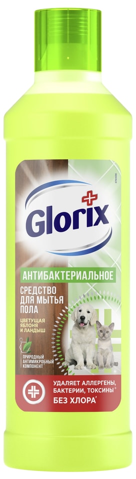 Средство чистящее для мытья пола Glorix Цветущая яблоня удаляет бактерии и препятствует налипанию пыли 1л 389₽