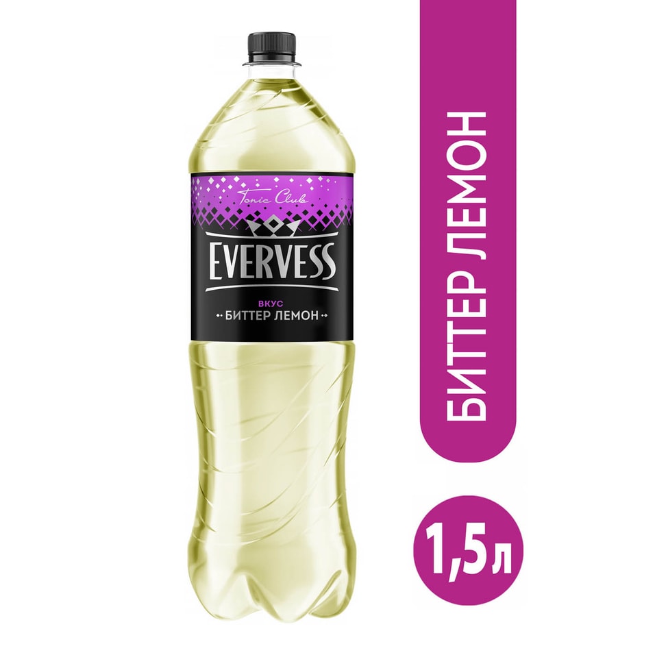 Напиток Evervess Тоник Лимонный вкус 1.5л