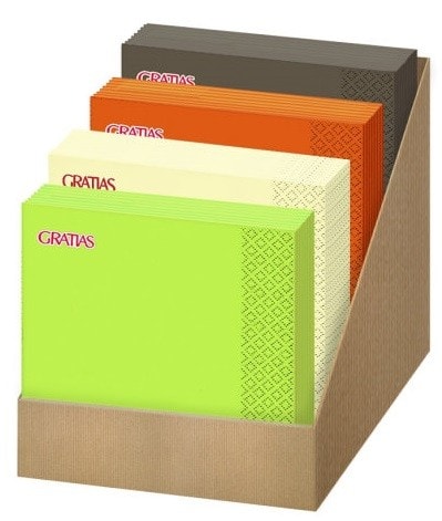 Салфетки бумажные Gratias Box Mix Delicious 33*33см 3 слоя 4*20шт от Vprok.ru