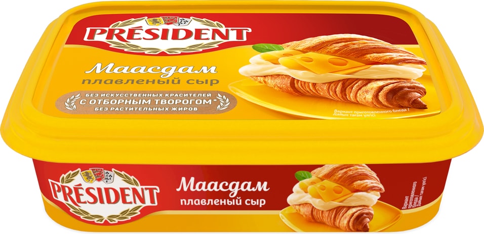 Сыр плавленый President Мааздам 45% 200гс доставкой!