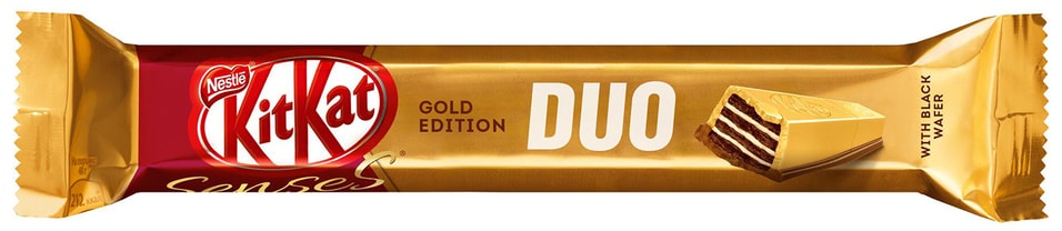Шоколад KitKat Senses Gold Edition Duo Deluxe Caramel Белый с хрустящей вафлей 58г