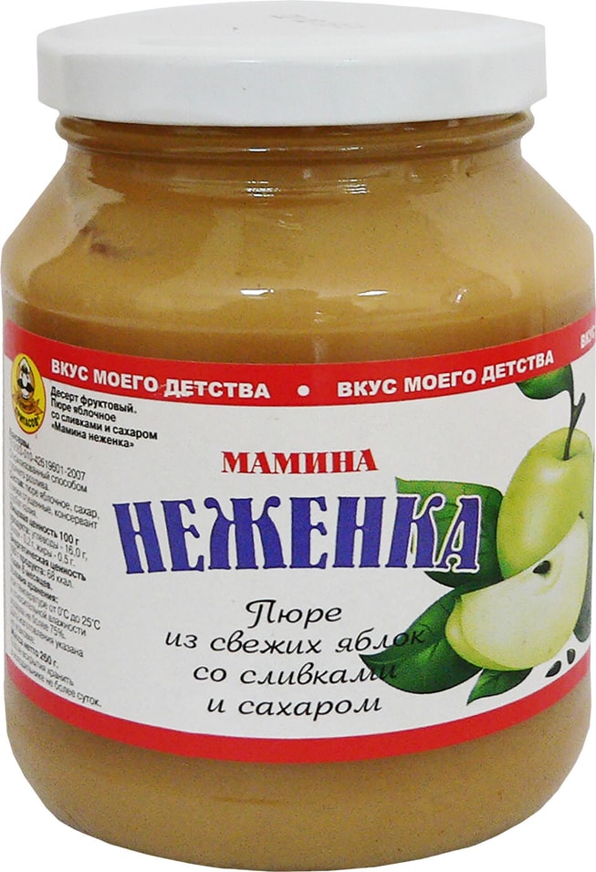 Пюре Мамина Неженка Яблочное со сливками и сахаром 260г от Vprok.ru