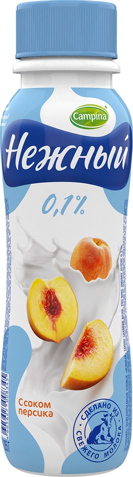 Питьевой йогурт Нежный с соком персика 0,1% 285г