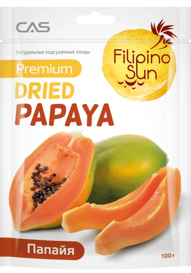 Папайя Filipino Sun сушеная 100г от Vprok.ru
