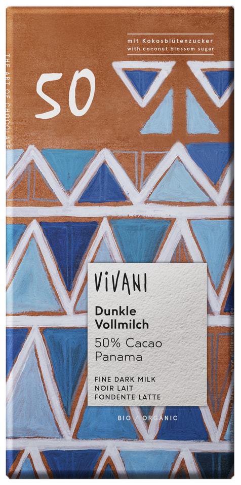 Шоколад Vivani Темный с добавлением молока и кокосовым сахаром 80г