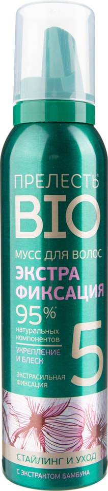 Отзывы о Мусс для укладки волос Прелесть Bio экстрафиксация с экстрактом бамбука 160мл