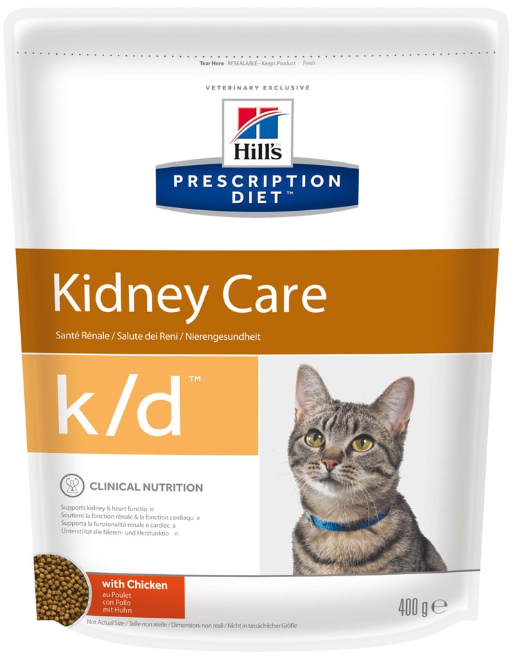 Сухой корм для кошек Hills Prescription Diet k/d при заболеваниях почек с курицей 400г